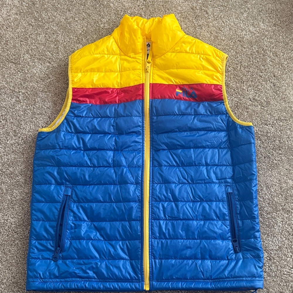 Fila TREK Blue, Yellow and Red Quilted Vest